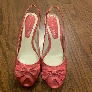 Pink Alligator Peep-toes